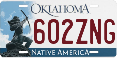 OK license plate 602ZNG