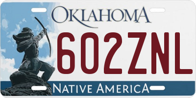 OK license plate 602ZNL