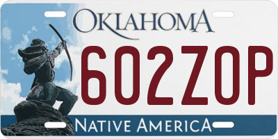 OK license plate 602ZOP