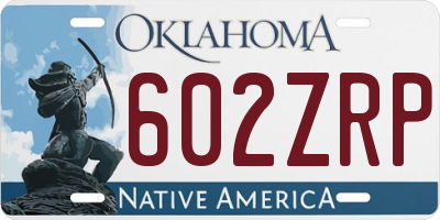 OK license plate 602ZRP