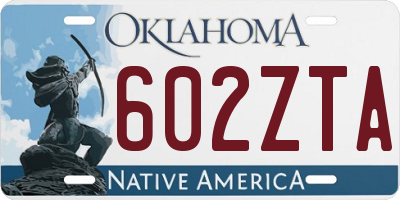 OK license plate 602ZTA