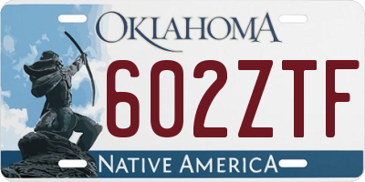 OK license plate 602ZTF