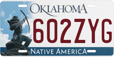 OK license plate 602ZYG