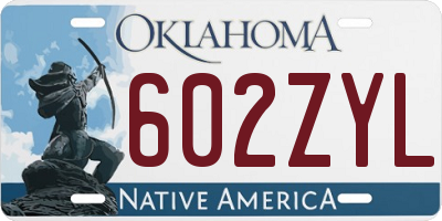 OK license plate 602ZYL