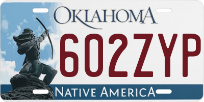 OK license plate 602ZYP