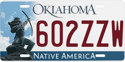 OK license plate 602ZZW