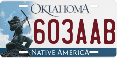 OK license plate 603AAB