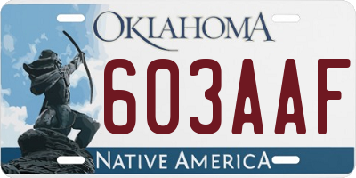 OK license plate 603AAF