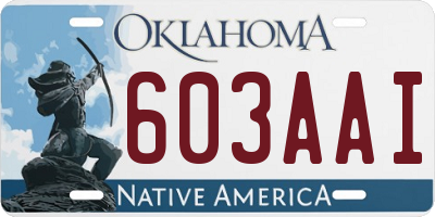 OK license plate 603AAI