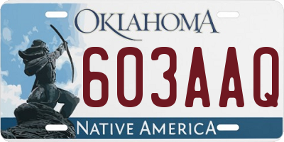 OK license plate 603AAQ