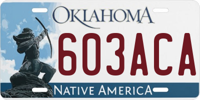 OK license plate 603ACA