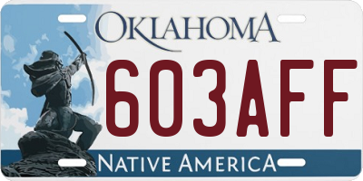 OK license plate 603AFF