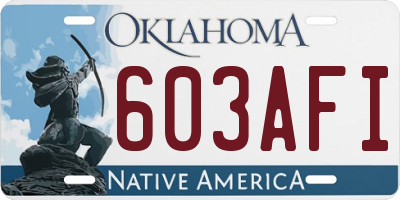 OK license plate 603AFI