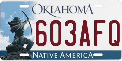 OK license plate 603AFQ