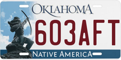 OK license plate 603AFT