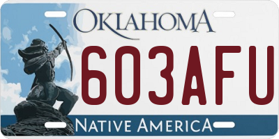 OK license plate 603AFU