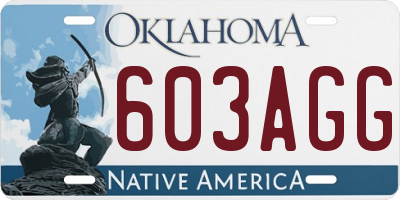 OK license plate 603AGG