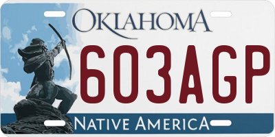 OK license plate 603AGP