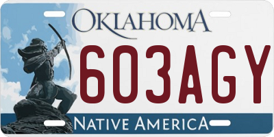 OK license plate 603AGY