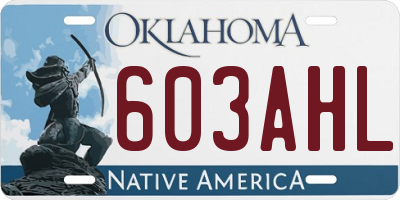 OK license plate 603AHL