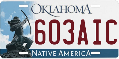 OK license plate 603AIC