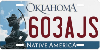 OK license plate 603AJS
