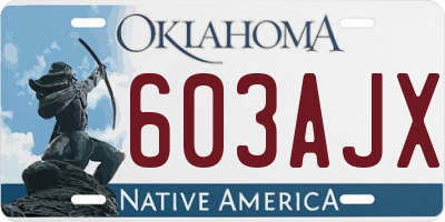 OK license plate 603AJX