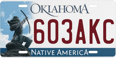 OK license plate 603AKC