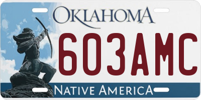 OK license plate 603AMC