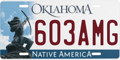 OK license plate 603AMG