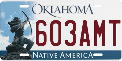 OK license plate 603AMT