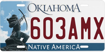 OK license plate 603AMX