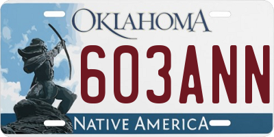 OK license plate 603ANN