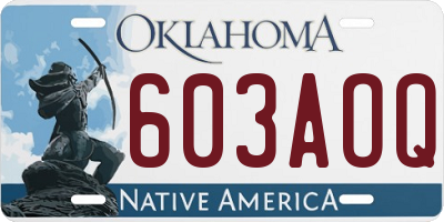 OK license plate 603AOQ