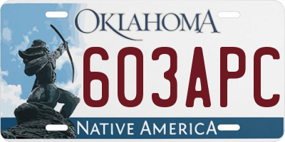 OK license plate 603APC