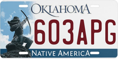 OK license plate 603APG