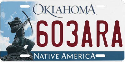 OK license plate 603ARA