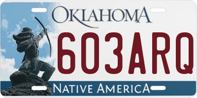 OK license plate 603ARQ