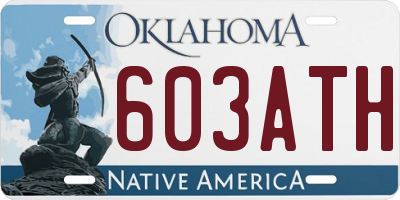 OK license plate 603ATH
