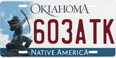 OK license plate 603ATK