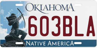 OK license plate 603BLA