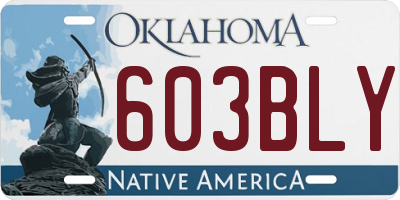 OK license plate 603BLY