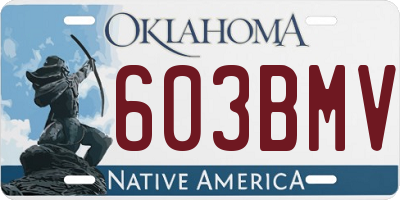 OK license plate 603BMV