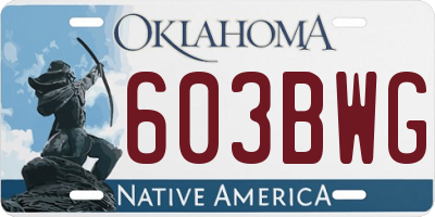 OK license plate 603BWG