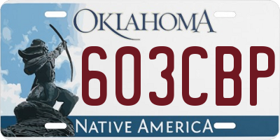 OK license plate 603CBP