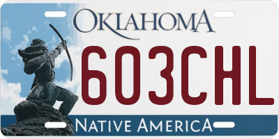 OK license plate 603CHL