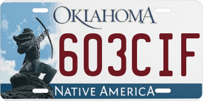 OK license plate 603CIF