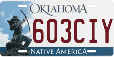 OK license plate 603CIY