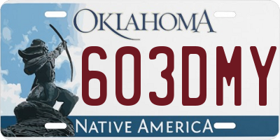 OK license plate 603DMY