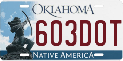 OK license plate 603DOT